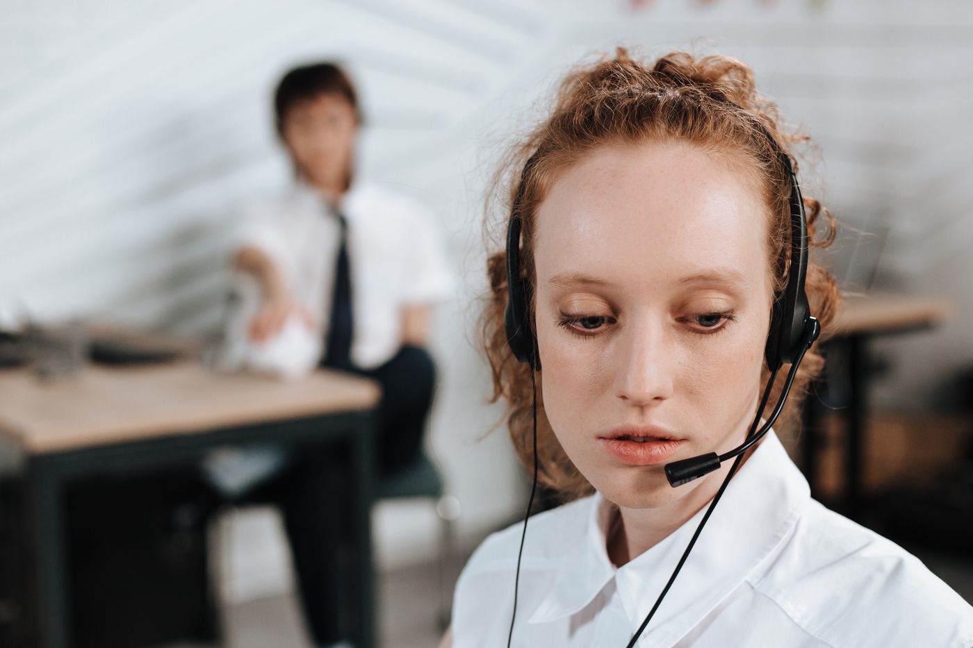 Customer service specialist helping a customer
