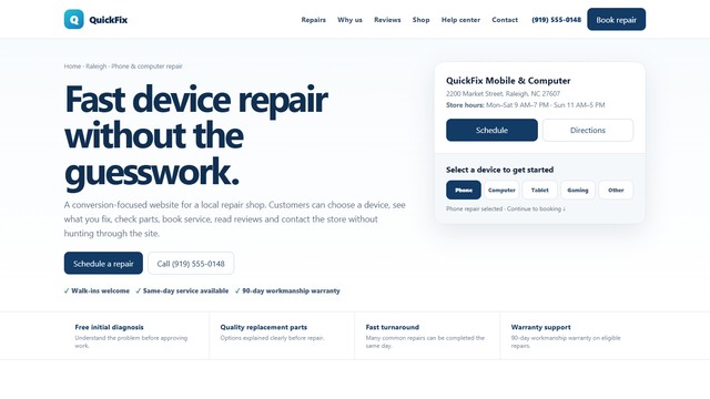 Phone Repair Business Website thumbnail