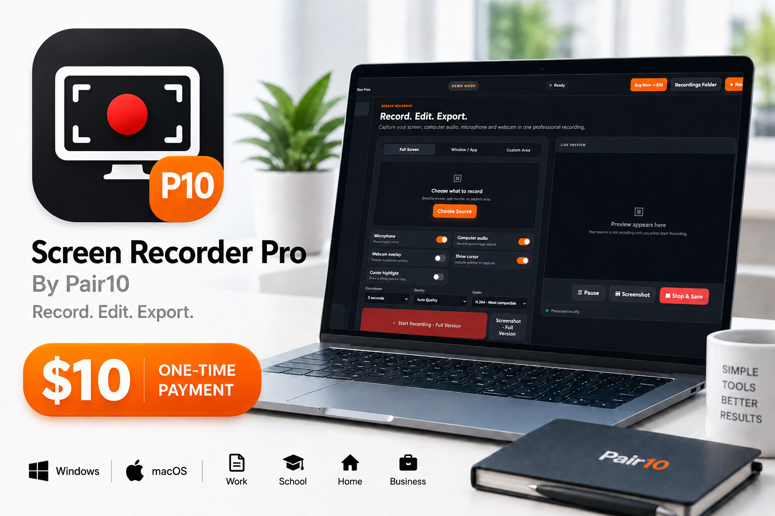 Screen Recorder Pro By Pair10 thumbnail